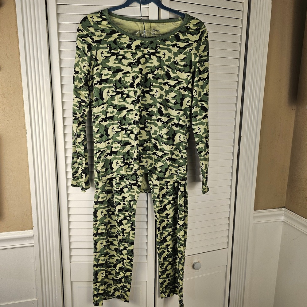 Leveret‎ Womens Green Camo Pajamas Medium